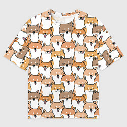 Футболка оверсайз мужская Узор сиба ину, цвет: 3D-принт