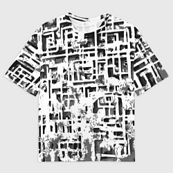 Футболка оверсайз мужская Бело-чёрная абстракция, цвет: 3D-принт