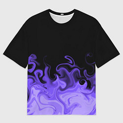Футболка оверсайз мужская Абстрактный фиолетовый огонь, цвет: 3D-принт