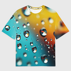 Футболка оверсайз мужская Крупные капли на цветном фоне, цвет: 3D-принт