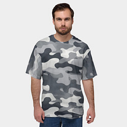Футболка оверсайз мужская Камуфляж армейский серый, цвет: 3D-принт — фото 2