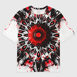 Футболка оверсайз мужская Красная сюрреалистичная абстракция, цвет: 3D-принт