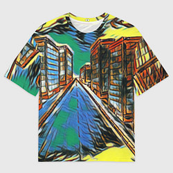 Мужская футболка оверсайз Улица проспект городской