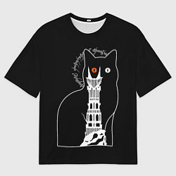 Мужская футболка оверсайз Кот глаз Саурона