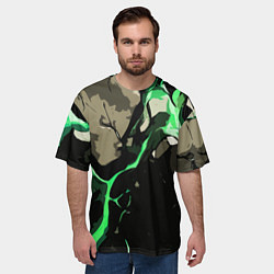 Футболка оверсайз мужская Зелёный разлом в камне, цвет: 3D-принт — фото 2