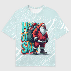 Мужская футболка оверсайз Санта с мешком одежды