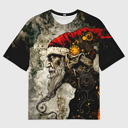 Мужская футболка оверсайз Санта демон стимпанк