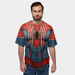 Футболка оверсайз мужская Классический костюм человека паука, цвет: 3D-принт — фото 2