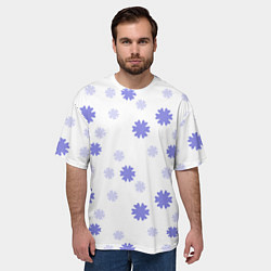 Футболка оверсайз мужская Зимний узор со снежинками, цвет: 3D-принт — фото 2