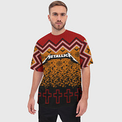 Футболка оверсайз мужская Metallica christmas ugly sweater, цвет: 3D-принт — фото 2