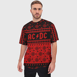 Футболка оверсайз мужская ACDC christmas sweater, цвет: 3D-принт — фото 2