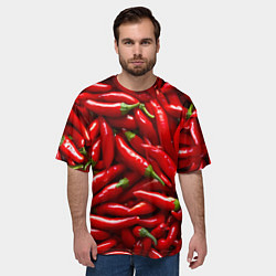 Футболка оверсайз мужская Красный перец, цвет: 3D-принт — фото 2
