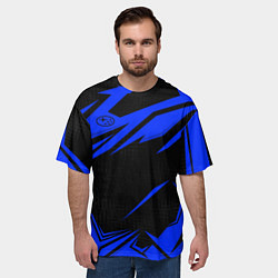 Футболка оверсайз мужская Субару - синий, цвет: 3D-принт — фото 2
