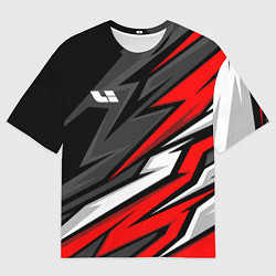 Футболка оверсайз мужская Lixiang - красный спортивный, цвет: 3D-принт