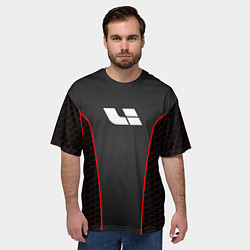 Футболка оверсайз мужская Lixiang - красная спортивная униформа, цвет: 3D-принт — фото 2