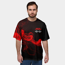 Футболка оверсайз мужская Arctic Monkeys - красный дым, цвет: 3D-принт — фото 2
