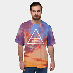 Футболка оверсайз мужская 30 Seconds to Mars - музыкальная группа, цвет: 3D-принт — фото 2