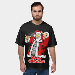 Футболка оверсайз мужская Дед мороз веселый, цвет: 3D-принт — фото 2
