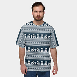 Футболка оверсайз мужская Белый мишка и ёлка, цвет: 3D-принт — фото 2