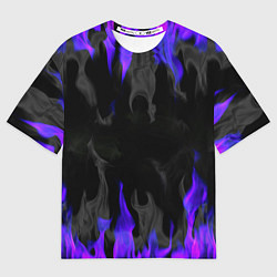 Футболка оверсайз мужская Неоновый огонь и дым, цвет: 3D-принт