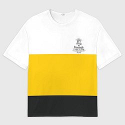 Футболка оверсайз мужская Без труда не вытащишь и рыбку - с флагом черная на, цвет: 3D-принт