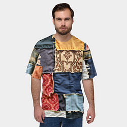 Футболка оверсайз мужская Яркий пэчворк, цвет: 3D-принт — фото 2
