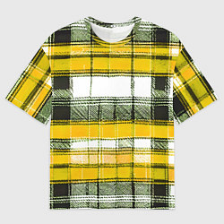 Футболка оверсайз мужская Чёрные полосы на жёлто-белом фоне, цвет: 3D-принт