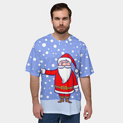 Футболка оверсайз мужская Удивленный Санта Клаус, цвет: 3D-принт — фото 2