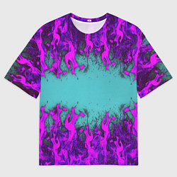 Футболка оверсайз мужская Фиолетовое пламя, цвет: 3D-принт