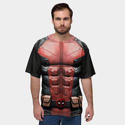 Футболка оверсайз мужская Костюм Дэдпула, цвет: 3D-принт — фото 2