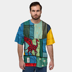 Футболка оверсайз мужская Пэчворк с драконом, цвет: 3D-принт — фото 2
