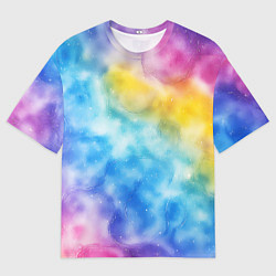 Футболка оверсайз мужская Радужный паттерн, цвет: 3D-принт