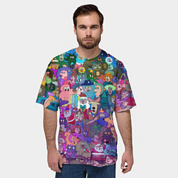 Футболка оверсайз мужская Новогодний виммельбух, цвет: 3D-принт — фото 2