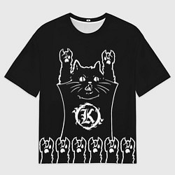 Мужская футболка оверсайз Кукрыниксы: рок кот