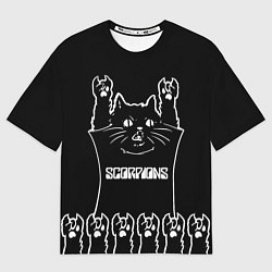 Футболка оверсайз мужская Scorpions: cat rock, цвет: 3D-принт