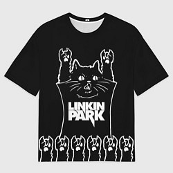 Футболка оверсайз мужская Linkin Park: cat rock, цвет: 3D-принт