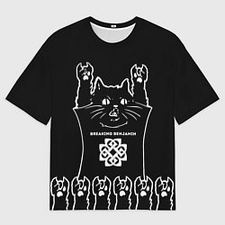 Мужская футболка оверсайз Breaking Benjamin: cat rock