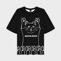 Футболка оверсайз мужская Nickelback: cat rock, цвет: 3D-принт