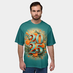 Футболка оверсайз мужская Мандариновый 2025, цвет: 3D-принт — фото 2