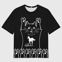 Мужская футболка оверсайз Deftones: cat rock