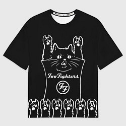 Мужская футболка оверсайз Foo Fighters: cat rock