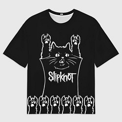 Футболка оверсайз мужская Slipknot: cat rock, цвет: 3D-принт