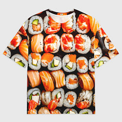 Футболка оверсайз мужская Большой сет роллов, цвет: 3D-принт