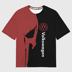 Футболка оверсайз мужская Volkswagen и череп, цвет: 3D-принт