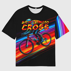 Футболка оверсайз мужская Bicycle moto cross, цвет: 3D-принт