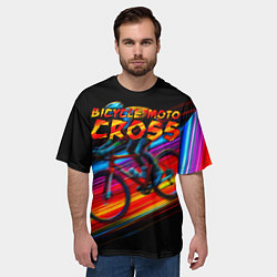 Футболка оверсайз мужская Bicycle moto cross, цвет: 3D-принт — фото 2