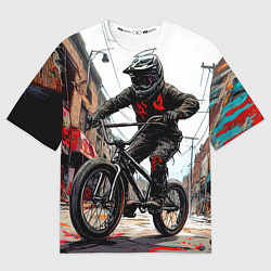 Мужская футболка оверсайз BMX трюки в городе