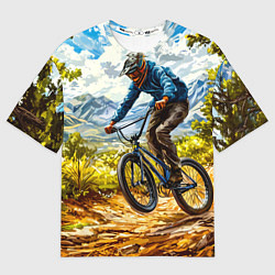 Футболка оверсайз мужская BMX в лесу, цвет: 3D-принт