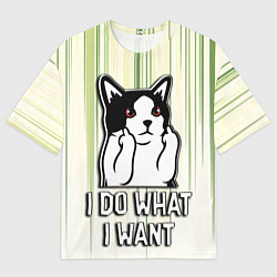 Футболка оверсайз мужская Кот - я делаю что хочу, цвет: 3D-принт