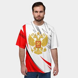 Футболка оверсайз мужская Российский красный - герб, цвет: 3D-принт — фото 2
